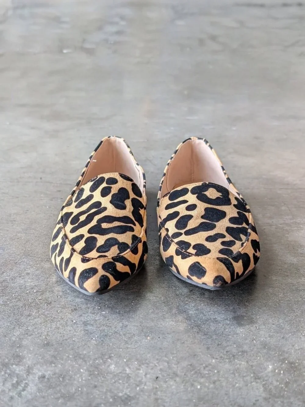 ASOS London Rebel Pointed Toe Loafers in Leopard Print size 40 wide fit